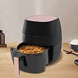 Heißluftfritteuse, 5L Schwarz Friteuse Heissluft Fritteusen Airfryer mit Digitalem LED-Touchscreen, 360° Heißluftzirkulation Ölfreies Kochen Heissluftfriteuse für Familien,Gebratene Hühnerläden