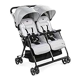 Chicco OHlalà Twin Geschwisterwagen von Geburt bis 15 kg, Kinderwagen für Zwillinge und Geschwister, Verstellbarer Faltbarer Zwillingsbuggy, Regenschutz und Ausziehbares Verdeck