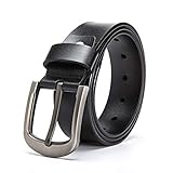 YOUCHAN Gürtel Herren, Ledergürtel Perfekt für Männer Jeans Anzug Schwarz Belt 38mm breit kürzbar 01# 110CM