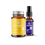 Serotalin® Mood & Sleep Set mit 1x YELLOW Kapseln mit Johanniskraut & Griffonia (60 Stk) und 1x liposomales Melatonin Einschlafspray mit Baldrian ohne Alkohol (30ml)