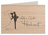 Holzgrußkarte - ALLES GUTE ZUR HOCHZEIT - 100% handmade in Österreich - Postkarte Glückwunschkarte Geschenkkarte Grußkarte Klappkarte Karte Einladung, Holzart:Eiche