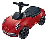 BIG Spielwarenfabrik BIG - Baby Porsche 911 - Designt von den Porsche Design Studios, mit breiten Flüsterreifen und griffigem Lenkrad, Rutscher Auto, für Kinder ab 18 Monaten, Rot