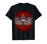 Österreich T-Shirt Rot Weiß Rot mit Adler Retro Vintage Look T-Shirt