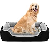 Bibykivn Hundebett, Hundekissen, Hundebett Hundekorb Hundesofa Tierbett für Kleine, Mittlere und Grosse Hunde, Einfache Reinigung, rutschfest, Waschmaschinenfest (70×55cm, Schwarz)