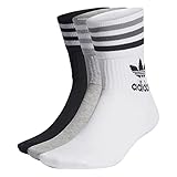 adidas Mid Cut Socks Socken 3er Pack (43-45, white/grey/black)