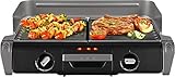 Tefal Elektrogrill Family TG8000 | Tischgrill/BBQ | zwei getrennte Grillroste mit stufenlosen Thermostaten | individuell regulierbar | Spülmaschinengeeignet | 2400W | Schwarz | Silber