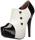 Pleaser Damen Chloe11/Bcrpu Plateau-Pumpe, Weiß (Schwarz-Weiß-Patent), 47 EU