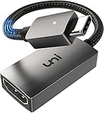 USB C auf HDMI Adapter 4K, Uni USB Typ C auf HDMI Adapter (Thunderbolt 3 kompatibel) Tragbar für iPad Pro 2021, MacBook Pro/Air, Galaxy, Dell,Huawei P40 u.s.w - Grau, 18cm