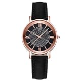 Rosennie Armbanduhr Damen Luxusuhren Quarzuhr Edelstahl Zifferblatt Casual Business Uhr Exquisite Uhr Lederbanduhr