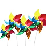 (4 Stück) bunte Windmühle Windmühlen Windspiel Windrade als Geschenk für Kinder zum Spielen oder als zarte Dekoration für Kindergärten, Gärten, Kinderzimmer, Partys oder Schaufenster