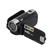 Sougan Videokamera Camcorder, Full HD 1080P 16MP Filmkamera 270° Rotation Vlog Kamerarecorder 2,7 Zoll Farbbildschirm DV Digitalkamera 16X Zoom Kindervideokamera(Schwarz)