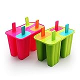 DEHUB Eisformen Silikon, Popsicle Formen Set,BPA Frei EIS am stiel Formen FDA-Zertifiziert Lebensmittelqualität Silikon-EIS-Pop-Hersteller,Ice Lolly Mold mit Sticks und Tropfschutz(Grün+Rosenrot,)