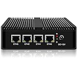 Firewall Micro Appliance, 4 Port i225 2,5 GbE LAN Fanless Mini PC J4125, 2 x DDR4 Gigabit Ethernet AES-NI VPN Router Openwrt Barebone