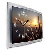 Kreative Feder Relax Chill Out Wanduhr 3D XXL Designer leise Funk Motiv Funkuhr Wandbild modernes Design WAA067FL (80x40cm)