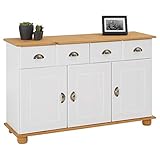 IDIMEX Kommode Colmar Apothekenschrank Sideboard, Kiefer massiv, in weiß/braun, Landhausstil