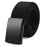 Unisex Gürtel Nylon Canvas Belt - Business Güertel Länge 130 cm Breit 3,8 cm Automatischer Schnallen Verstellbarer mit Arbeitsgürtel Stoff Herren Damen Universal Outdoor Güertel für Herre Schwarz