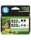 932 XL 933 XL Multipack Patronen Kompatibel für HP 932XL 933XL Druckerpatronen ROMIMK Combo Pack für Officejet 6700 6600 7510 7612 7110 7610 6110 Drucker (2 Schwarz, 1 Magenta, 1 Cyan, 1 Gelb)