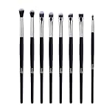 MSQ 8pcs Lidschatten Make-Up Pinsel Set Kosmetik zum Auftragen von Augen Makeup Lidschattenpinsel Set - Premium Auge Schminkpinsel Set - Super Geschenkidee Schwarz