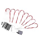 8 Modi Solar Candy Cane Light Warm Light Pathway Marker Lights für Outdoor-Weihnachtsdekoration