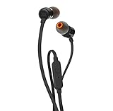 JBL Tune 110 – In-Ear Kopfhörer mit verwicklungsfreiem Flachbandkabel und Mikrofon in Schwarz – Für grenzenlosen Musikgenuss mit der Pure Bass Sound Technologie, 1er Pack