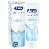 Durex Naturals Gleitgel Extra Feuchtigkeitsspendend - Wasserbasiertes Gleitmittel aus 100% natürlichen Inhaltsstoffen für langanhaltende Feuchtigkeit – 200 ml