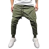 Celucke Chinohose Herren Jogginghose Baggy Haremshose Männer Pluderhose Jogger Hose Freizeithosen Sweatpants Trainingshose