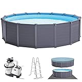 Intex Schwimmbad Ø 478 x 124 cm Gestellbecken Set Graphit