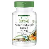 Kapuzinerkresse Kapseln - Tropaeolum majus-Extrakt 500mg - HOCHDOSIERT - Hochwertiger 10:1 Extrakt - VEGAN - 90 Kapseln