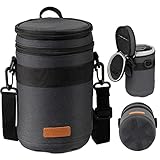 TARION Objektivtasche Objektivbeutel mit Hartschalenboden, Stoßfest, Wasserabweisend Kamera Objektiv-Schutztasche für Canon, Nikon, Pentax, Sony, Olympus Objektive(Dunkelblau Größe XL)