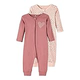 NAME IT Mädchen Nbfnightsuit 2p Zip Rose Taupe Leo Noos Schlafanzug, Rose Taupe, 62 EU