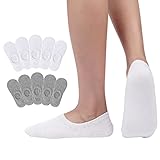 PAUNEW Sportsocken für Damen Sneaker Socken Herren 10 Paar Kurze Halbsocken Quarter Baumwolle Füßlinge Weiß und Grau 39-42