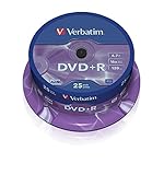 Verbatim DVD-Rohlinge DVD+R 4,7GB/16x auf Spindel VE=25 Stück