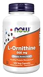 Now Foods, L-Ornithin, 500 mg, 120 vegane Kapseln, Laborgeprüft, Aminosäure, Glutenfrei, Sojafrei, Vegetarisch