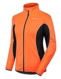 INBIKE Fahrradjacke Damen Winter Radjacke Laufjacke Thermo Winddicht Atmungsaktiv Reflective Wasserabweisend Orange,L