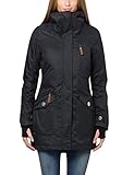 berydale Damen wasser- und winddichter Damen Parka, Schwarz - gefütterter Winter Parka, M