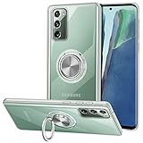 Vunake für Galaxy Note 20 Hülle Silikon TPU Case mit 360 Grad Ring Stand dünn Handyhülle kompatibel Magnetische Autohalterung Slim Schutzhülle Fingergriff Cover für Samsung Galaxy Note 20 6.7''-Clear