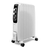 Pro Breeze Premium 2000W Ölradiator energiesparend - Elektrische Heizung mit 8 Rippen, 24h Timer Zeitschaltuhr, 3 Heizstufen, regulierbaren Thermostat und Sicherheitsabschaltfunktion - Mobile Heizung