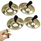 2 Paar Bauchtanz Finger Musikinstrument, Brass Cymbal Musikinstrument Goldenes Finger Becken Musikinstrument Bauchtanz Finger Messing Musikinstrument Rhythm Maker FüR TäNzer Abend Party Kinder