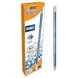 BIC Evolution Triangle HB Dreikant Bleistifte mit Radiergummi - 12er Pack