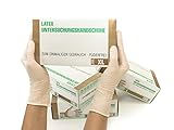 Latexhandschuhe 100 Stück Box (XL, Weiß) Einweghandschuhe, Einmalhandschuhe, Untersuchungshandschuhe, Latex Handschuhe, puderfrei, unsteril, disposible gloves