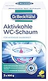 Dr. Beckmann Aktivkohle WC-Schaum | für intensive Sauberkeit in der Toilette | mit Aktivkohle | 3 x 100 g