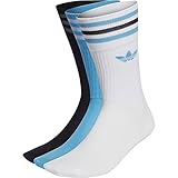 adidas 3 Stripes Crew Socks Socken 3er Pack (39-42, White/Blue/Black)