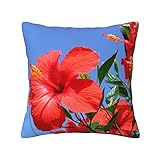 FUCVNPZ Kissenbezüge, Hawaii Tropischer Hibiskus Überwurf Kissenbezug für Sofa Stuhl Couch