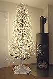 HiLight LED Weihnachtsbaum 180 cm braun - mit 296 warmweißen LEDs und Schneedeko - Christbaum / Tannenbaum für Außenbereich geeignet - Zweige und Äste biegsam - inkl. Metallständer