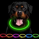 CCWW LED Leuchthalsband Hunde Halsband USB wiederaufladbar - Längenverstellbarer Haustier Sicherheit Kragen für Hunde und Katzen- 3 Modus