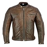 TEXPEED Motorrad lederjacke herren mit protektoren - Braun Winter / Sommer Gesteppt echtleder Bikerjacke - Motorrad mit original biker CE rüstung gepanzert (EN 1621-1) Schutz L