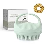 Sndyi Kopfhaut Massagebürste Shampoo Bürste, Silikon Kopfhaut Massagebürste für Peeling und Kopfmassage, [Nass & Trocken] Scalp Massager | Reduziert Schuppen, Stimulieren das Haarwachstum, Grün