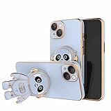 TTVV Miagon Süß Panda Astronaut Ständer Hülle für iPhone 6 Plus/6S Plus,Cute Mädchen Dünn Galvanisierte Schutzhülle Weiches Case Bumper mit Astronaut Halter Kickständer