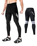 Sportneer Herren Radlerhose Lang Herren Fahrradhose Lang Radhose Leggings Radsport Hose für Männer Elastische Atmungsaktive 3D Schwamm Sitzpolster, M-3XL