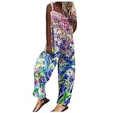 DRILEND Radler Hosen Für Frauen Sommer Set,Latzjeans Damen Jumpsuit Sommer Overall Overall Plus Größe Insgesamt Denim Jogging Damen Mit Gummizug Lange Hosen Damen Kariert Lange Running(Rosa #1,L)